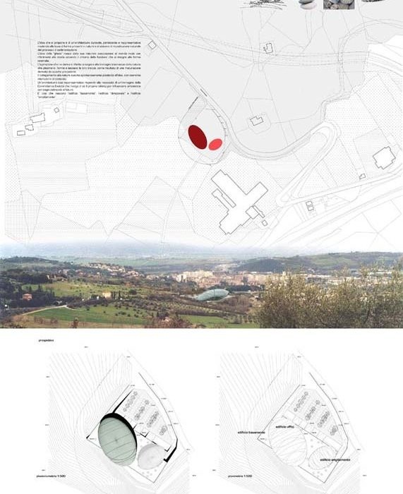COMPETITIVE EXAMINIATION OF IDEAS FOR BUILDING A NEW HEADQUARTERS FOR THE ASSOCIATION OF MANUFACTURERS OF THE PROVINCE OF PERUGIA IN THE MUNICIPALITY OF PERUGIA, IN PISCILLE, AND ARRANGING THE EXTERNAL AREAS