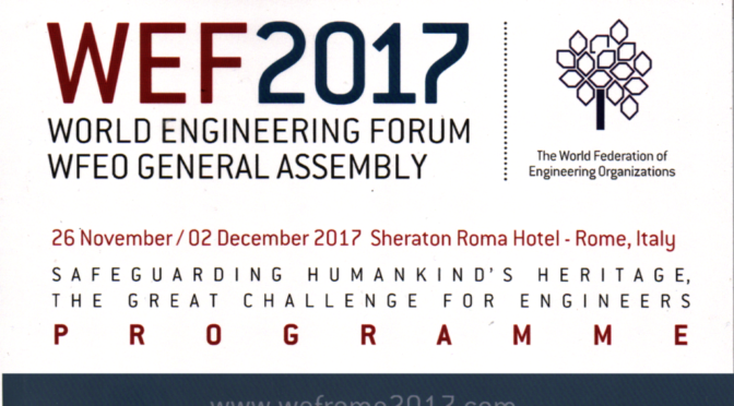 <span lang ="it">WEF 2017 (WORLD ENGINEERING FORUM)- Ing. Arch. Massimo Mariani – Intervento</span>