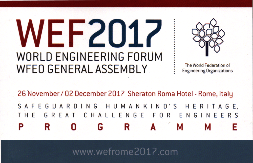 WEF 2017 (WORLD ENGINEERING FORUM)- Ing. Arch. Massimo Mariani - Intervento
